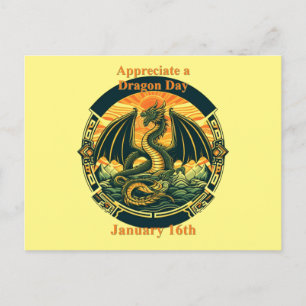 Cartão Postal 16 de janeiro - Aprecie um dia de dragão