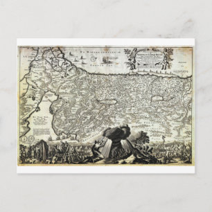 Cartão Postal 1702 Mapa Stoopendaal de Visscher de Israel Palest