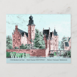 Cartão postal 1729 A. de Haen Dutch Kasteel WESTER