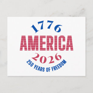 Cartão Postal 1776 AMÉRICA 2026 250 anos liberdade