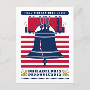 Cartão Postal 1776 Estrelas e Stripes da Liberty Bell 2026