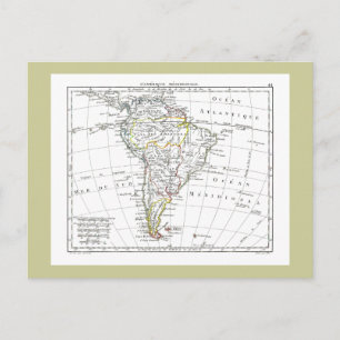 Cartão Postal 1806 mapa - L'Amérique Méridionale