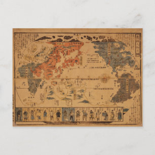 Cartão Postal 1850 Bankoku jinbutsu no zu Pessoas de muitas naç