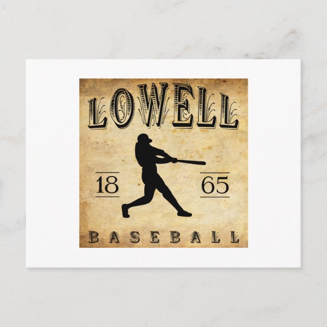 Cartão Postal 1865 Lowell Massachusetts Baseball (Frente)