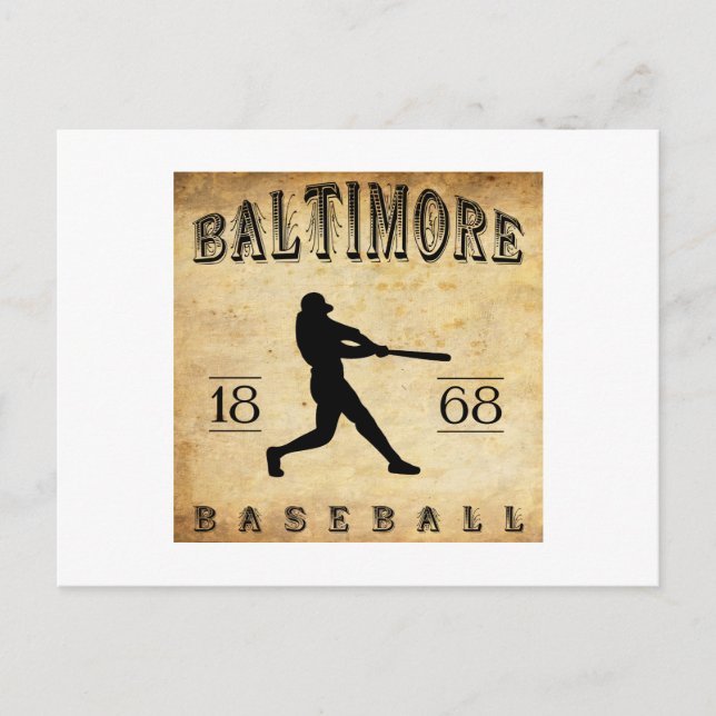 Cartão Postal 1868 Baltimore Maryland Baseball (Frente)