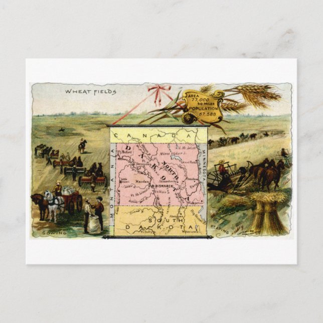 Cartão Postal 1889 Dacota do Norte (Frente)