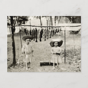 Cartão Postal 1890 Garotas A Pescar