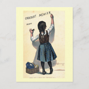 Cartão Postal 1893 Vintage Chocolate francês Ad Poster