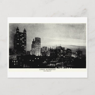 Cartão Postal 1898 Baixa Manhattan ao anoitecer