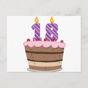 Cartão Postal 18 anos no Bolo de Aniversário