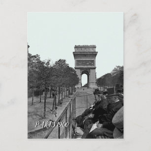 Cartão Postal 1900 arc de triomphe paris Paris Bus Ride Pessoas