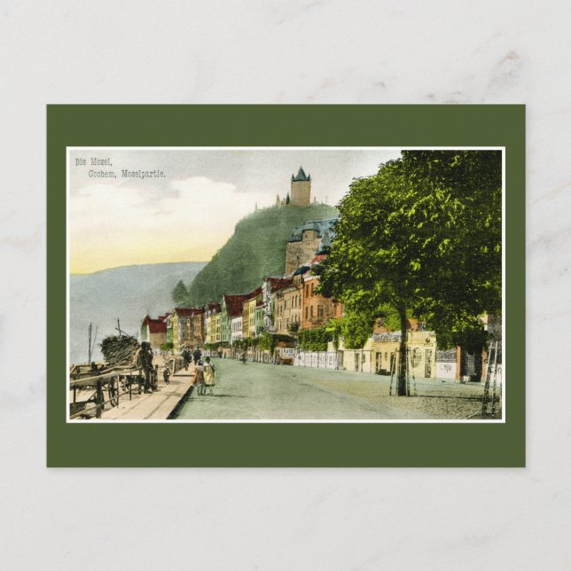 Cartão Postal 1900 Cochem Mosel Moselle River Alemanha (Frente)