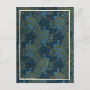 Cartão Postal 1906 Vintage European paciocks wallpaper art