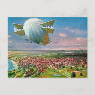Cartão postal 1908 Zeppelin Vintage LZ3 restaurado
