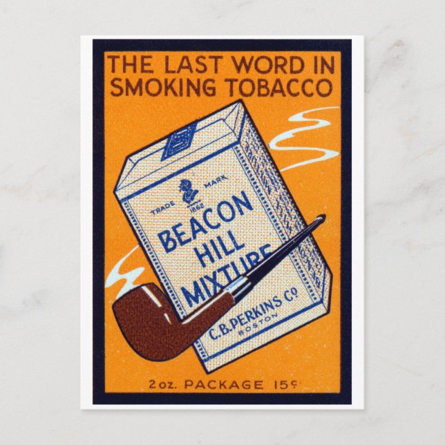 Cartão Postal 1910 Beacon Hill Pipe Cigarro (Frente)