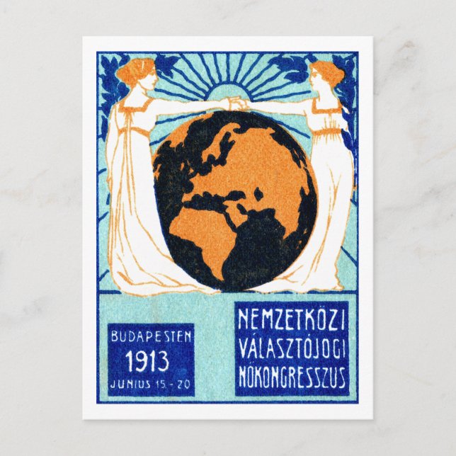 Cartão Postal 1913 Mulheres no Direito de Voto (Frente)