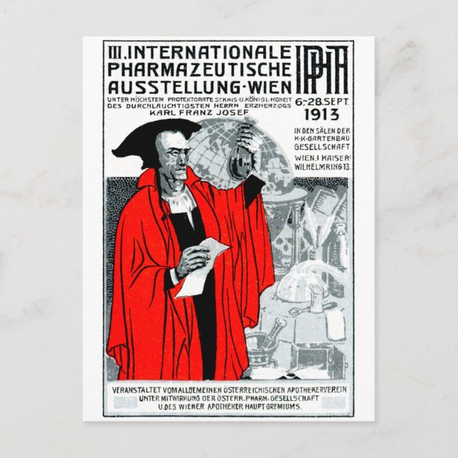 Cartão Postal 1913 Viena Pharmacy Poster (Frente)