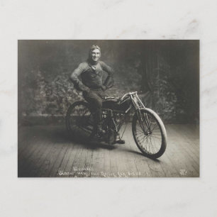 Cartão Postal 1914 recorde mundial de corrida de motocicletas No