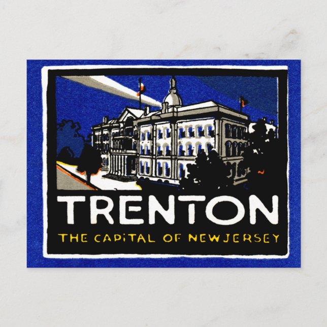 Cartão Postal 1915 Vintage Trenton NJ (Frente)