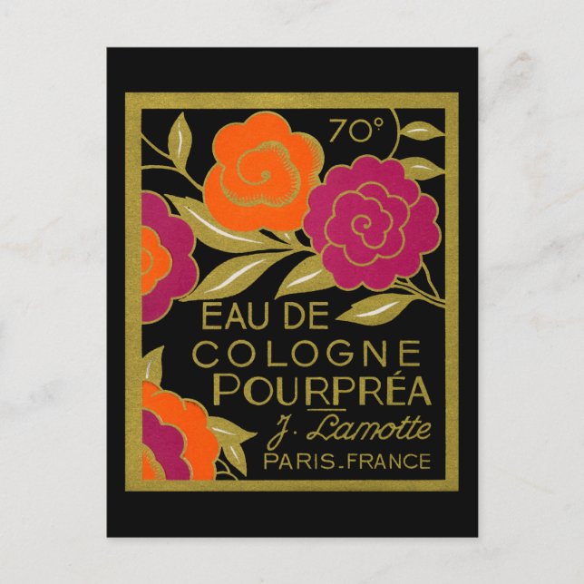 Cartão Postal 1920 Eau de Colônia Pourprea perfume (Frente)