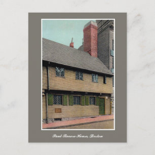 Cartão Postal 1920 Vintage Paul Revere House MÃES de Boston
