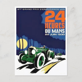 Cartão Postal 1930 Le Mans 24 h corridas de vintagem