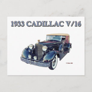 CARTÃO POSTAL 1933 CADILLAC V/16