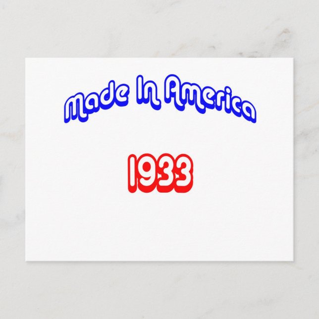 Cartão Postal 1933 Feito Na América (Frente)