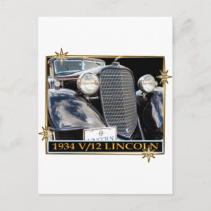 CARTÃO POSTAL 1934 V-12 LINCOLN