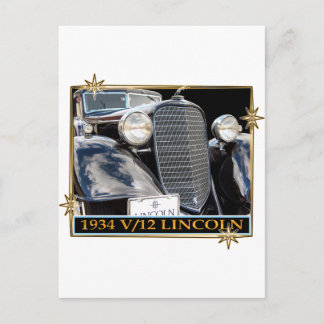 CARTÃO POSTAL 1934 V-12 LINCOLN