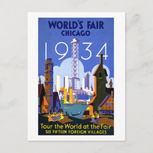 Cartão Postal 1934 World's Fair Chicago