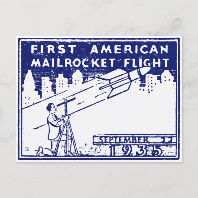 Cartão Postal 1935 American Rocket Mail (Frente)