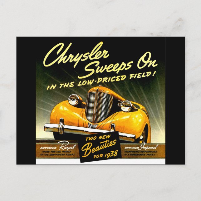 Cartão Postal 1938 Chrysler Aperta (Frente)