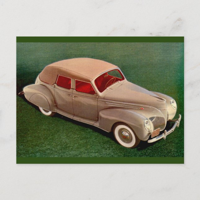 Cartão Postal 1939 Lincoln Zephyr (Frente)