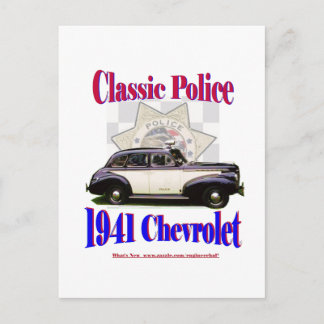 Cartão Postal 1941 polícias clássicas Chevrolet