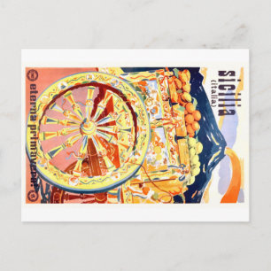 Cartão Postal 1947 Sicília Itália Poster de viagens Eterno