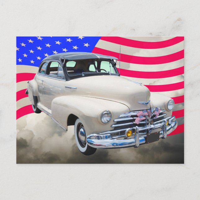 Cartão Postal 1948 Chevrolet Fleetmaster E American Flag (Frente)
