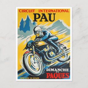 Cartão Postal 1949 Corridas de motocicletas de Pau