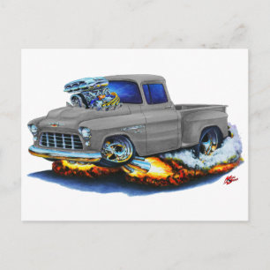 Cartão Postal 1955 Caminhão de Cinzas de Pickup Chevy Stepside