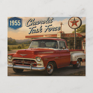 Cartão Postal 1955 Chevrolet Task Force Clássico Vintage America