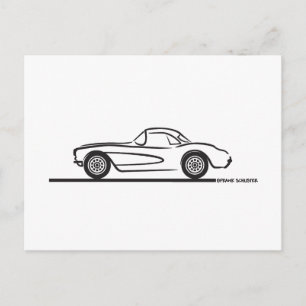 Cartão Postal 1956 1957 Chevrolet Corvette Hardtop