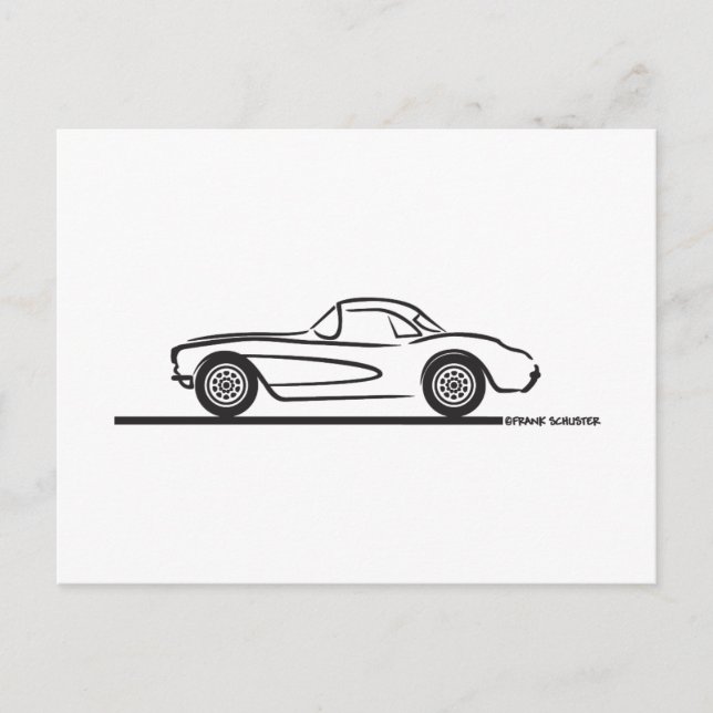 Cartão Postal 1956 1957 Chevrolet Corvette Hardtop (Frente)