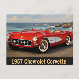 Cartão Postal 1957 Chevrolet Corvette Carro Esportivo Clássico V