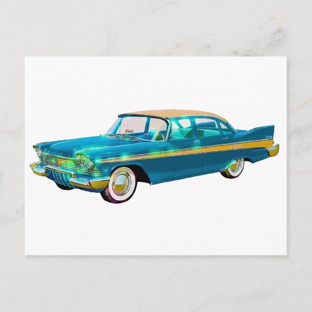 Cartão Postal 1957 Plymouth Belvedere (Frente)