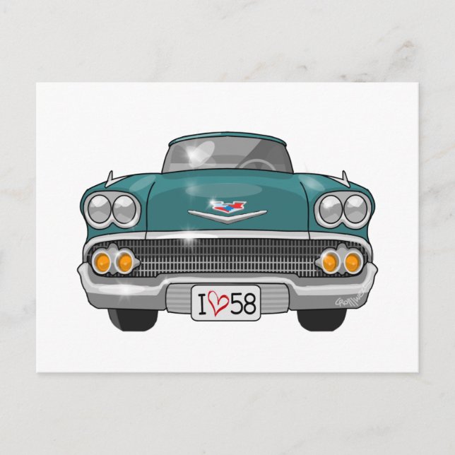 Cartão Postal 1958 Chevrolet Impala (Frente)