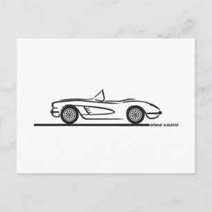 Cartão Postal 1959 1960 Chevrolet Corvette