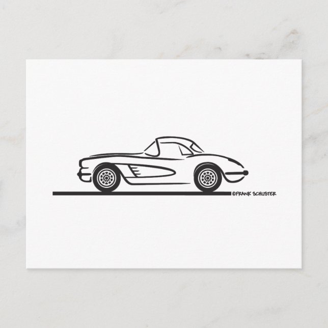 Cartão Postal 1959 1960 Chevrolet Corvette Hardtop (Frente)
