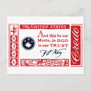 Cartão Postal 1960 Frances Scott Key American Credo