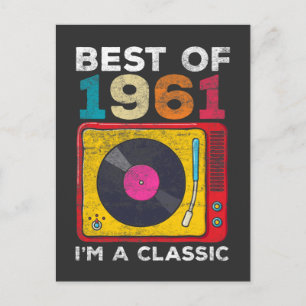 Cartão Postal 1961 Nascido Aniversário de 60 anos Vinis Música C