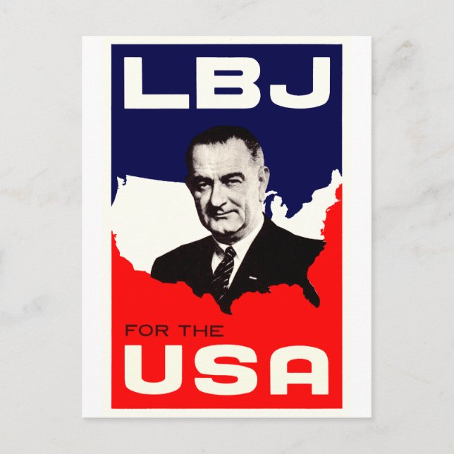 Cartão Postal 1964 LBJ para os EUA (Frente)